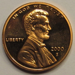 2000 S Lincoln Memorial Cent - American vintage proof penny