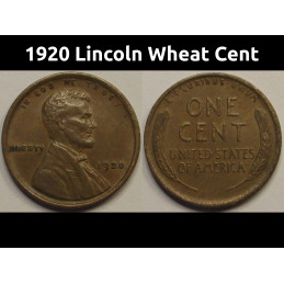 1920 Lincoln Wheat Cent - better grade antique American wheat penny