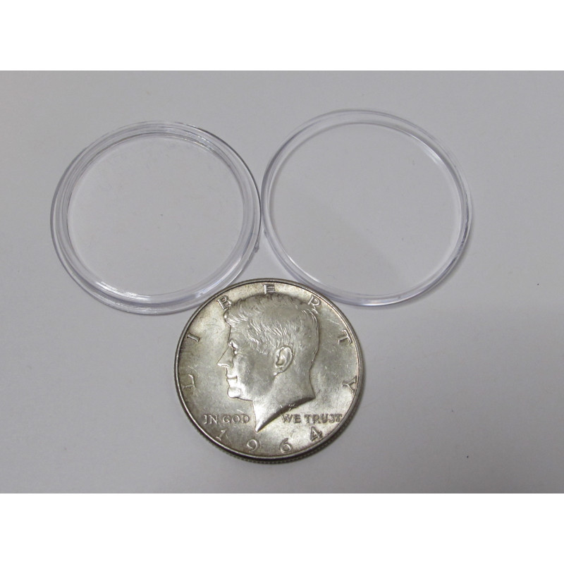 Half dollar sized Plastic Coin Capsules 30.6 mm holders for coins