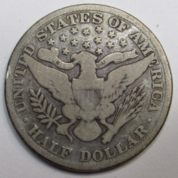 1897 Barber Half Dollar - antique 19th century American silver coin