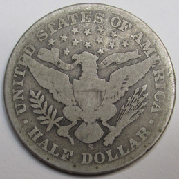 1902 S Barber Half Dollar - old San Francisco mint American silver coin