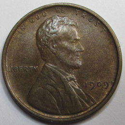 1909 Lincoln Wheat Cent - higher grade first year of issue American wheat penny