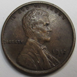 1917 D Lincoln Wheat Cent - higher grade Denver mintmark American wheat penny