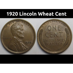 1920 Lincoln Wheat Cent - high grade antique American wheat penny