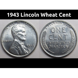 1943 Lincoln Wheat Cent - uncirculated historic steel penny