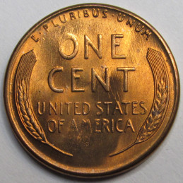 1955 S Lincoln Wheat Cent - high grade uncirculated American wheat penny