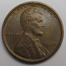 1927 Lincoln Wheat Cent - higher grade antique American wheat penny