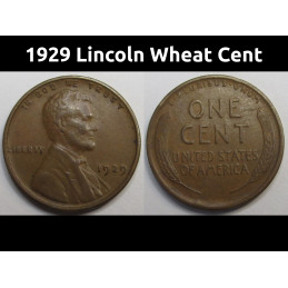 1929 Lincoln Wheat Cent - antique higher grade American wheat penny