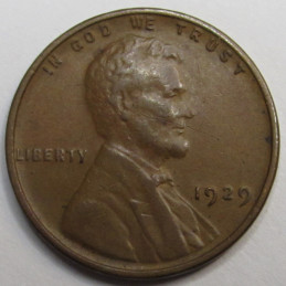 1929 Lincoln Wheat Cent - antique higher grade American wheat penny