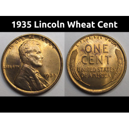 1935 Lincoln Wheat Cent - uncirculated Great Depression era American wheat penny