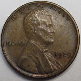 1929 Lincoln Wheat Cent - higher grade American antique penny