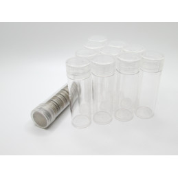 Whitman Dime Coin Tubes - Pack of 5 / 10 / 20 - clear round, secure screw top