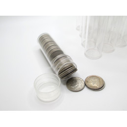 Whitman Dime Coin Tubes - Pack of 5 / 10 / 20 - clear round, secure screw top