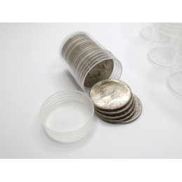 Whitman Half Dollar Coin Tubes - Pack of 5 / 10 / 20 - clear round, secure screw top