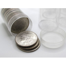 Whitman Large Dollar Coin Tubes - Pack of 5 / 10 / 20 - clear round, secure screw top