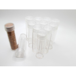 Whitman Cent (Penny) Coin Tubes - Pack of 5 / 10 / 20 - clear round, secure screw top