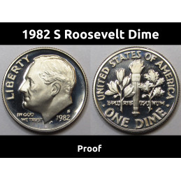 1982 S Roosevelt Dime - vintage San Francisco mintmark American proof coin