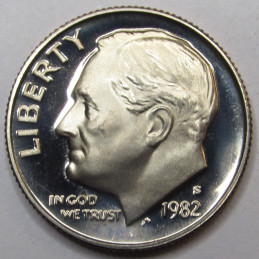 1982 S Roosevelt Dime - vintage San Francisco mintmark American proof coin