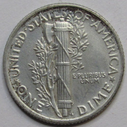 1942 Mercury Dime - antique WW2 era American silver dime