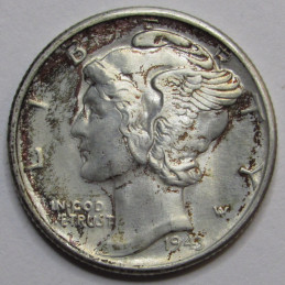 1943 D Mercury Dime - antique Denver mintmark American silver dime