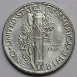 1944 Mercury Dime - antique WW2 era American silver dime