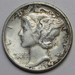 1944 S Mercury Dime - antique San Francisco WW2 era silver dime