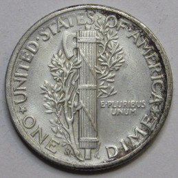 1944 S Mercury Dime - antique San Francisco WW2 era silver dime