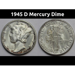 1945 D Mercury Dime - antique Denver mintmark American dime