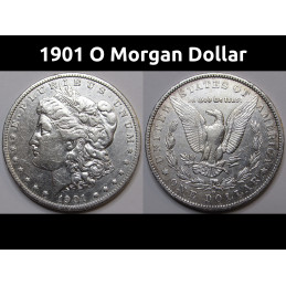 1901 O Morgan Dollar - antique New Orleans mintmark American silver dollar