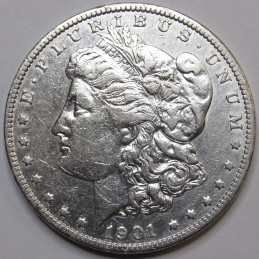 1901 O Morgan Dollar - antique New Orleans mintmark American silver dollar