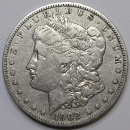 1902 Morgan Dollar - antique American silver dollar coin