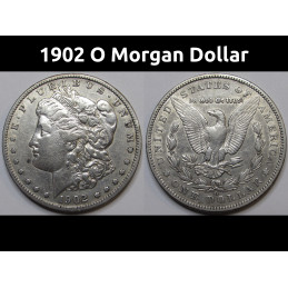 1902 O Morgan Dollar - antique New Orleans mint American silver dollar