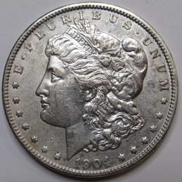 1904 Morgan Dollar - antique American silver dollar coin