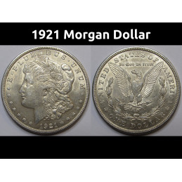 1921 Morgan Dollar - antique final year of issue American silver dollar