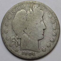 1904 O Barber Half Dollar - antique better date New Orleans mint silver half dollar