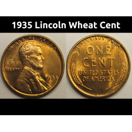 1935 Lincoln Wheat Cent - beautiful uncirculated American wheat penny