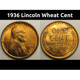 1936 Lincoln Wheat Cent - beautiful high grade uncirculated antique penny