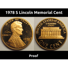 1978 S Lincoln Memorial Cent - vintage American proof penny