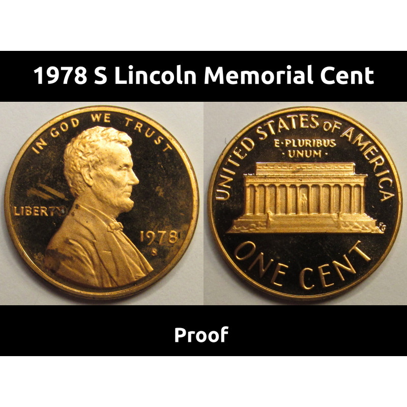 1978 S Lincoln Memorial Cent - vintage American proof penny