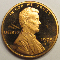 1978 S Lincoln Memorial Cent - vintage American proof penny