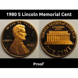 1980 S Lincoln Memorial Cent - vintage American proof penny