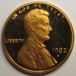 1982 S Lincoln Memorial Cent - proof American penny coin