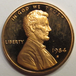 1984 S Lincoln Memorial Cent - vintage American proof cent