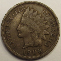 1906 Indian Head Cent - antique higher grade old American penny