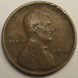 1909 VDB Lincoln Wheat Cent - antique first year of issue American wheat penny