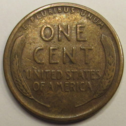 1914 S Lincoln Wheat Cent - antique San Francisco mintmark American wheat penny