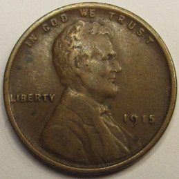 1915 Lincoln Wheat Cent - antique early date American wheat penny coin