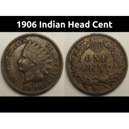 1906 Indian Head Cent - higher grade antique Old West penny