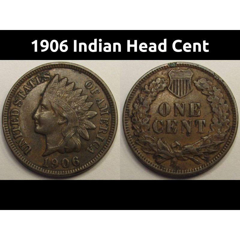 1906 Indian Head Cent - higher grade antique Old West penny