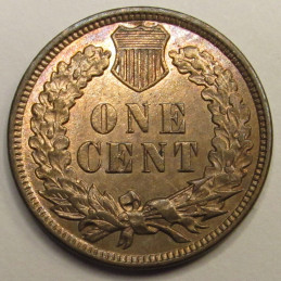 1907 Indian Head Cent - beautiful toned uncirculated American penny